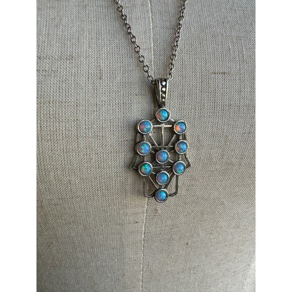 Hamsa Hand Rainbow Moonstone Sterling 925 Silver Amulet Long Dainty Chain - Picture 5 of 5